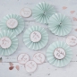 Preview: Baby Shower Badges in Mint & Rose Gold - Hello World