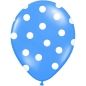 Preview: Balloons 14" Pastel Mid Blue "Dots", 6 pcs