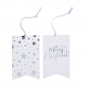 Preview: Silver Foiled Merry Christmas Gift Tags - Metallic Star