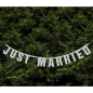 Preview: "Just Married" banner, silver, 16 x 170 cm, 1 pc