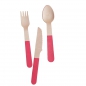 Preview: Pink Neon Wooden Cutlery - Neon Birthday