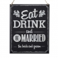 Preview: Chalkboard Wooden Sign - Eat Drink Be Married - Vintage Affair