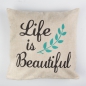 Preview: Life Is Beautiful Retro Cushion