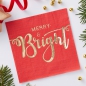 Preview: Papierservietten Merry & Bright - rot/gold