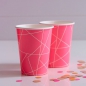 Preview: Neon Pink Geometric Paper Cups - Neon Birthday