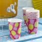 Preview: Pineapple Hot Pink Paper Cups - Summer Fruits