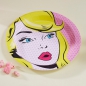 Preview: Girl Paper Plates - Pop Art Superhero Party