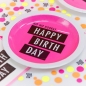 Preview: Happy Birthday Pink Paper Plates - Neon Birthday