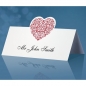 Preview: Table cards, white with deep red heart, 6 cm x 10,5 cm, 25 pcs