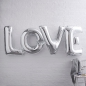 Preview: Giant Love Foiled Balloons - Silver - Metallic Perfection