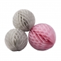 Preview: Wabenball 3er Set Chevron Divine - rosa/grau