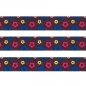 Preview: Washi Masking Tape Blumen - blau/rosa/gelb