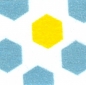 Preview: Washi Masking Tape Hexagon - blau/gelb/weiß