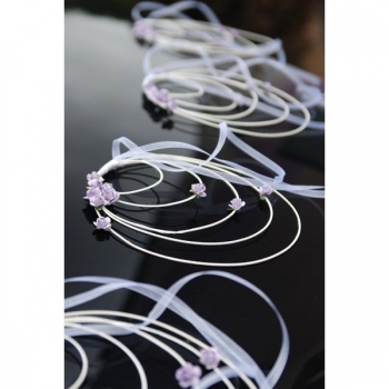 Rattan wreath with rose lilac 18 cm 4 pcs