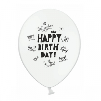 Balloons 30cm, Happy Birthday, Best wishes, Pastel Mix, 6pcs