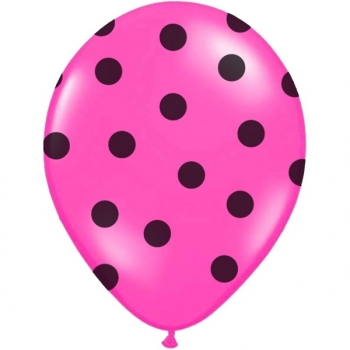 Ballons 6er - schwarz/pink