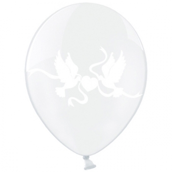 Ballons 6er - Turteltauben weiß/klar