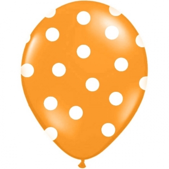 Ballons 6er - weiß/orange
