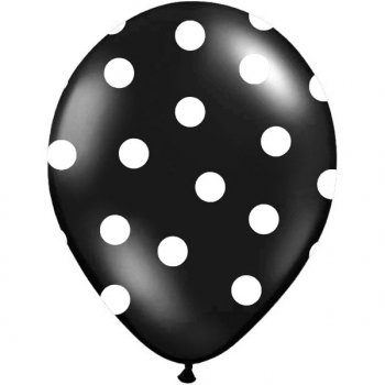 Ballons 6er - weiß/schwarz