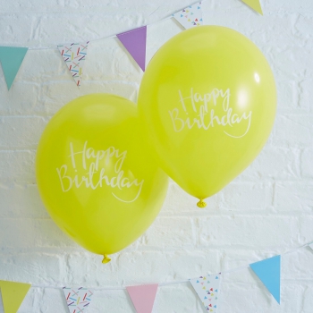 Ballons Happy Birthday Pick & Mix - gelb