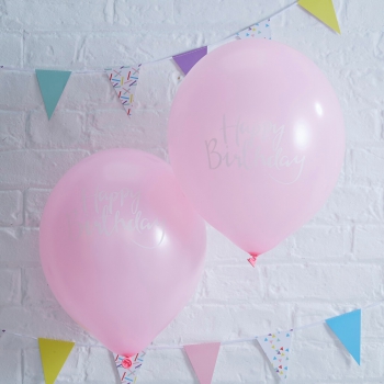 Ballons Happy Birthday Pick & Mix - rosa