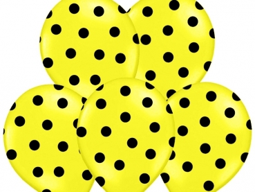 Balloons 14" Pastel Yellow "Dots", 6 pcs