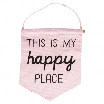 Banner This Is My Happy Place - schwarz/rosa