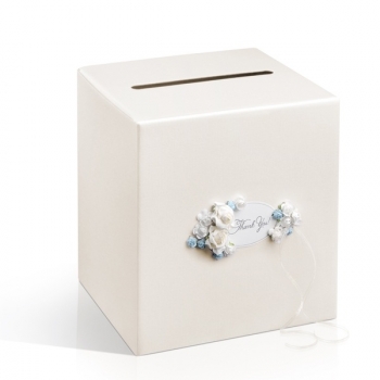 Briefbox Thank You & Blüten - hellblau/ivory