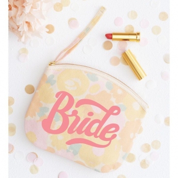 Bride Floral Canvas Pouch