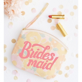 Bridesmaid Floral Canvas Pouch