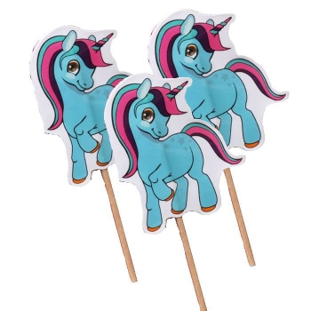 Cupcake Sticks Einhorn - blau/rosa/lila