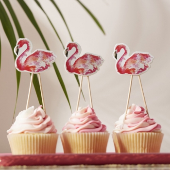 Cupcake Topper Flamingo Fun