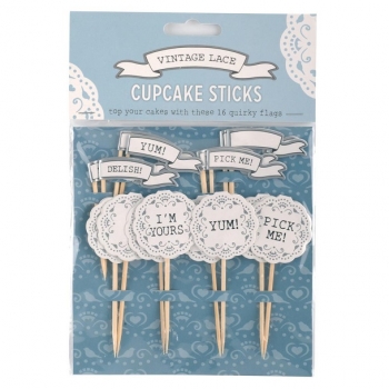 Cupcake Decoration Toppers - Vintage Lace