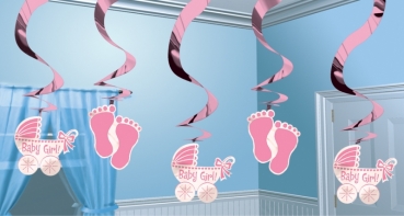 Hanging Swirl Decoration - Baby Girl