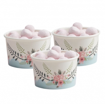 Ice Cream Tubs with Spoons - Floral Fancy