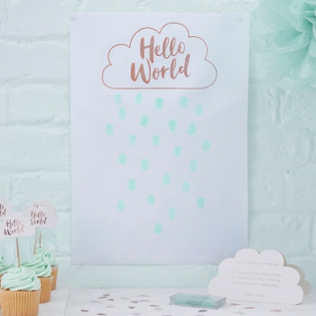 Rose Gold Fingerprint Guest Book - Hello World