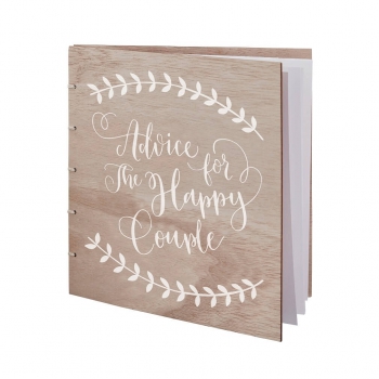 Wooden Advice Guest Book - Boho