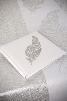 Glittered feather guest book