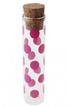 Glass tube with dots fuchsia