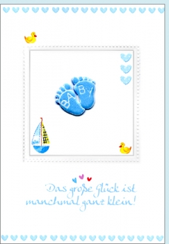 Greeting Card - Baby Das große Glück ist... - blue