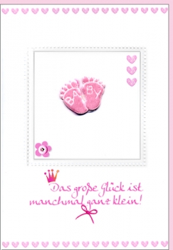 Greeting Card - Baby Das große Glück ist... - pink