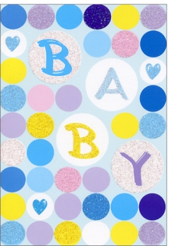 Greeting Card - Baby blue dots