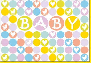 Greeting Card - Baby yellow dots