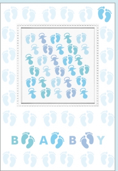 Greeting Card - Baby Feet - blue