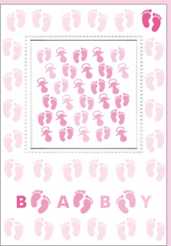 Greeting Card - Baby Feet - pink