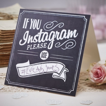 Instagram # Hashtag Hinweisschild 5er Set - vintage