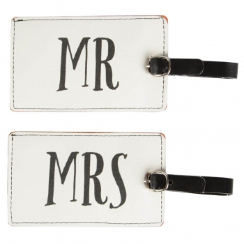 Kofferanhänger Set MR & MRS - schwarz/weiß
