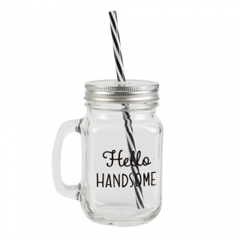 Mason Jar Trinkglas - Hello Handsome