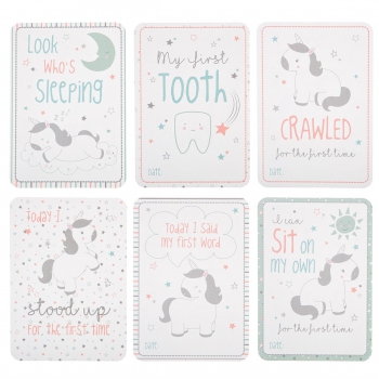 Set of 16 Evie Unicorn Baby Milestone Cards