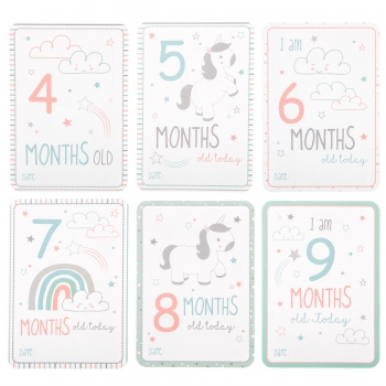 Set of 16 Evie Unicorn Baby Milestone Cards